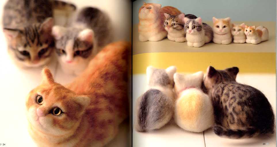 Cat doll made ​​of real wool felt